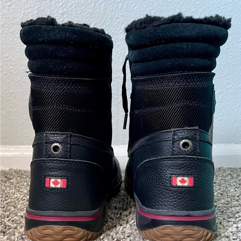 NWT Pajar Canada Black Waterproof Winter Lace-Up Boots Red Accents Men’s New - Picture 6 of 11